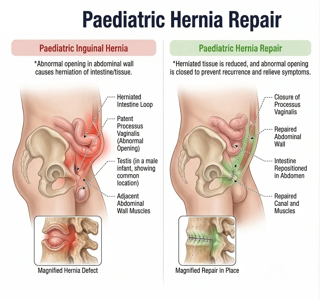 Paediatric Hernia Repair — anatomy diagram